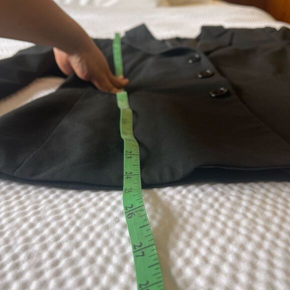 ALEX MARIE Women's Black Button Front Coats Suit Blazer Jacket Size 8 - Picture 3 of 6